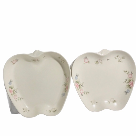 2 Apple Shaped PFALTZGRAFF Tea Rose Tray Bowl - Picture 1 of 8